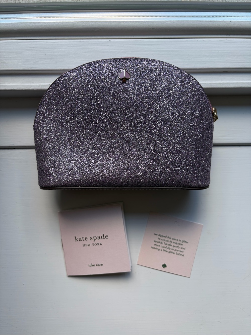 kate spade Glitter Dome Cosmetic Pouch - Purple